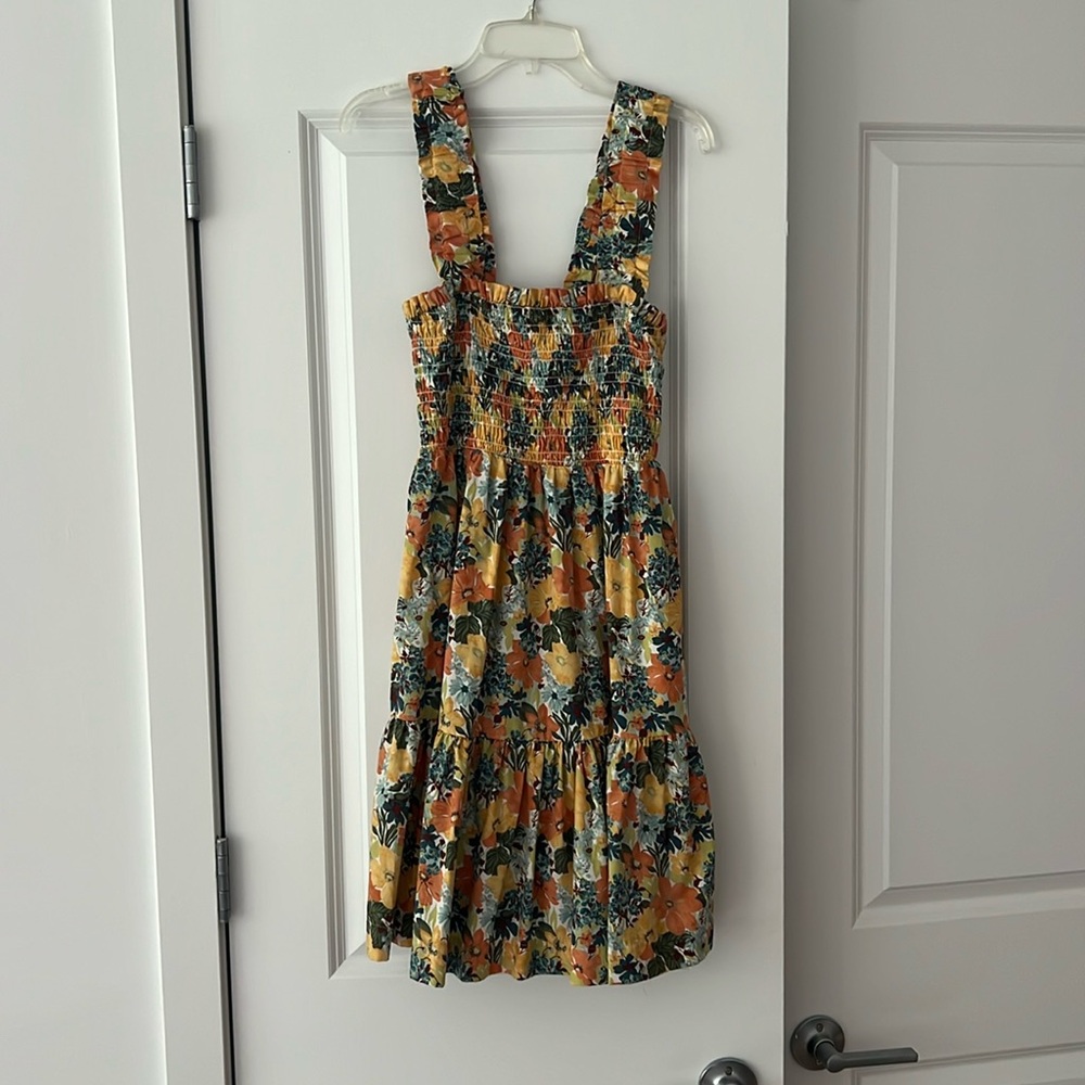 Floral Smocked Bodice Easy Mini Dress